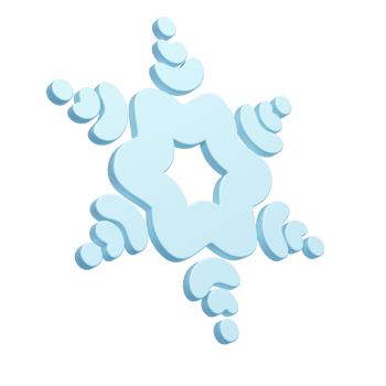 3d illustration of Christmas blue winter icon snowflake transparent. glossy surface. Happy New Year Decoration Holiday element for web design, greeting card png