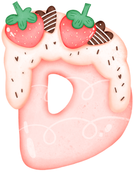 Strawberry and Chocolate alphabet D png