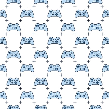 Controller or Gamepad vector colored seamless pattern