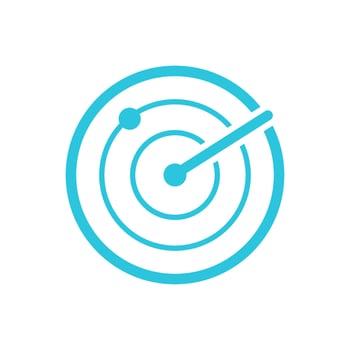 Air navigation Radar icon. From blue icon set. vector