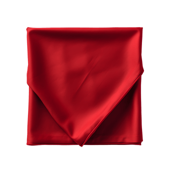 AI generated Top view of red napkin. Close up view. Transparent PNG inside