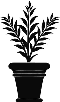 Silhouette potted plants icon, Sign for mobile concept and web design. vector illustration. AI generated illustration.