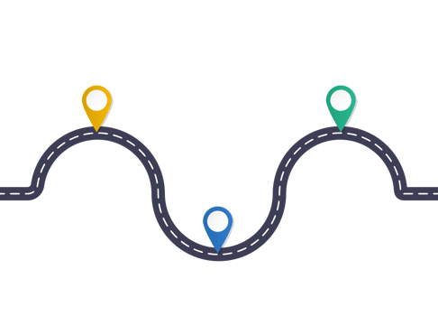 Road way infographic of 3 steps and business icons for finance process steps. png