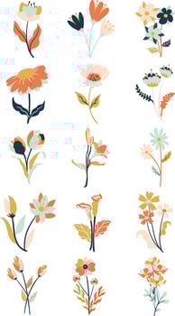 Fresh Spring Flower Illustration Set vector