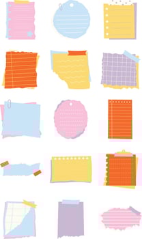 Sweet Ripped Paper Note Illustration Set vector