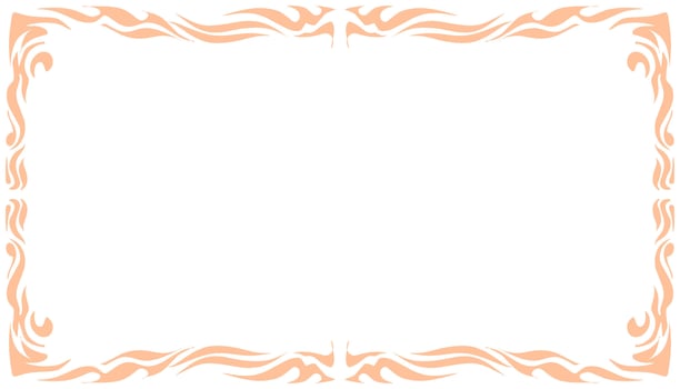 an orange and white frame with a floral pattern vector
