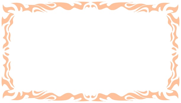 a frame with orange and white swirls vector