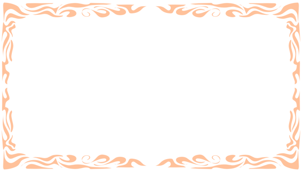 an orange and white frame with floral design png