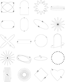Aesthetic Y2K Outline vector