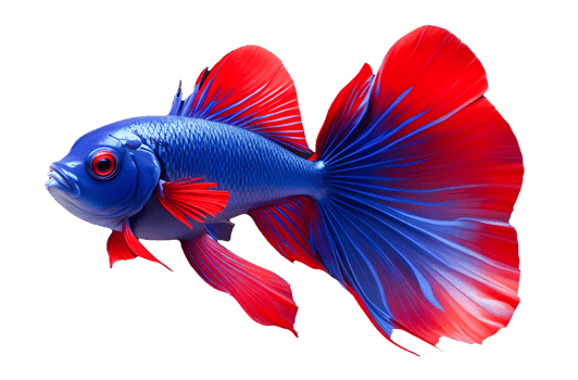 AI generated Beautiful Siamese fighting fish swimming.generate ai png
