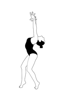 vector gymnastics girl sport body