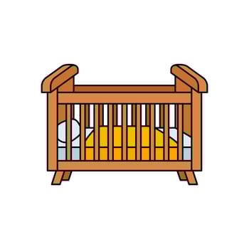 Vector Baby Crib Illustration