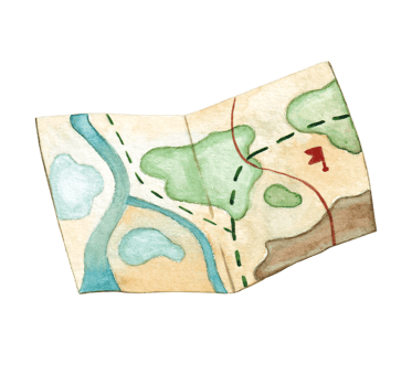 Watercolor illustration of a locality map isolated on a transparent background. png