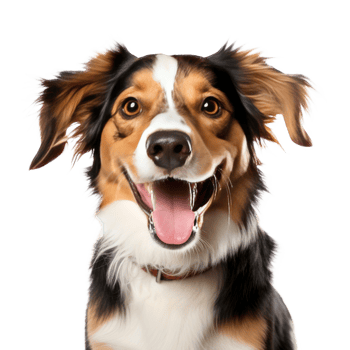 AI generated Happy dog looking at the camera on the transparent background. png