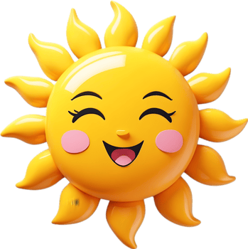 AI generated cartoon sun with a smile on its face png