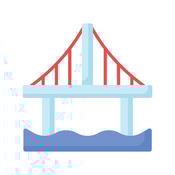 Bridge vector design, isolated on white background