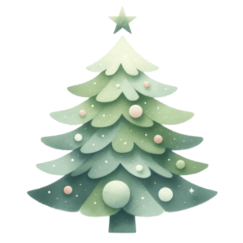 AI generated Watercolor Christmas tree isolated png