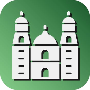 Cathedral Of Morelia Vector Glyph Gradient Background Icon For Personal And Commercial Use.