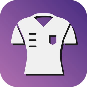 Football Shirt Vector Glyph Gradient Background Icon For Personal And Commercial Use.