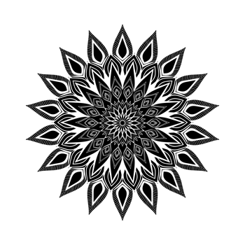 Decorative mandala design in black color png