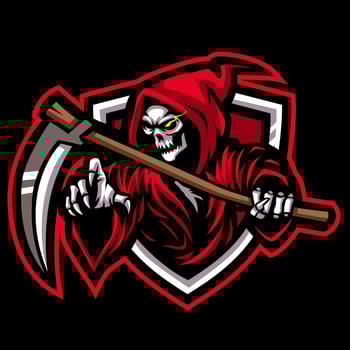 Grim reaper mascot esport logo design. vector