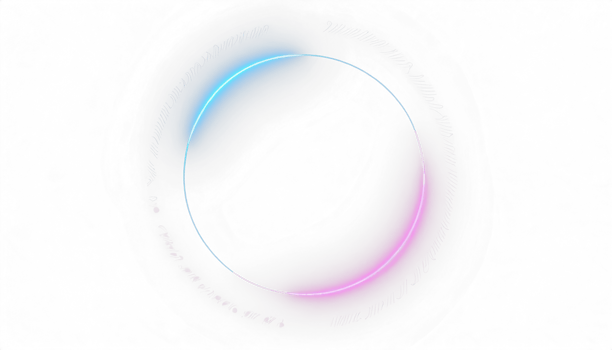 AI generated Round circle picture frame with two tone neon color shade motion graphic on isolated black background. Blue and pink light moving for overlay element. 3D illustration rendering. png