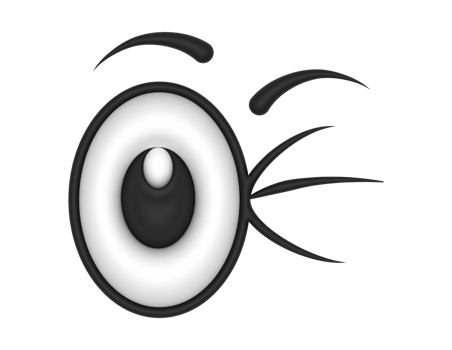 3d Cute Cartoon Eyes Wink on a transparent background png