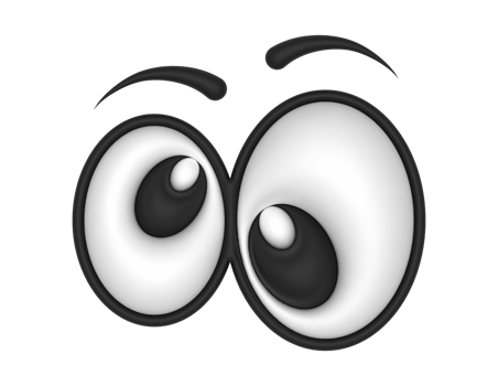 3d Cute Cartoon Eyes Confused on a transparent background png