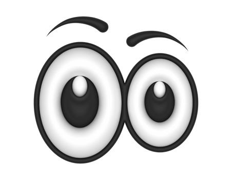 3d Cute Cartoon Eyes on a transparent background png