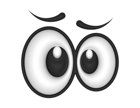3d Cartoon Eyes Worried on a transparent background png