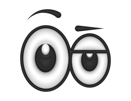3d Cartoon Eyes Eyebrow Up on a transparent background png