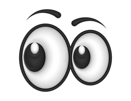 3d Cute Cartoon Eyes Looking Left on a transparent background png
