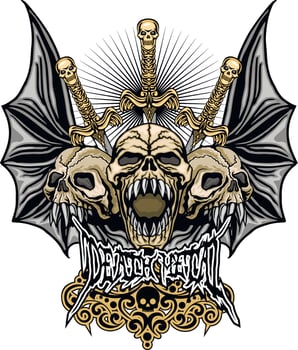 Gothic sign with skull vector