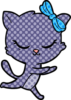 cute cartoon cat with bow png
