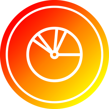 pie chart circular icon with warm gradient finish png
