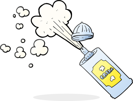 cartoon spraying whipped cream png