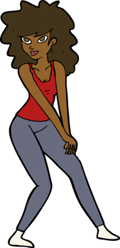 cartoon woman posing png