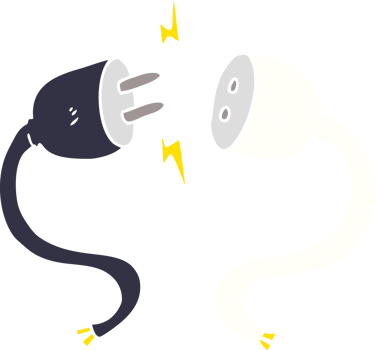 flat color style cartoon plug and socket png
