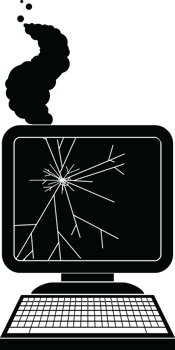 broken computer graphic   illustration icon png
