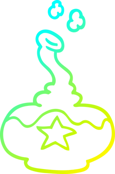 cold gradient line drawing of a cartoon potion png