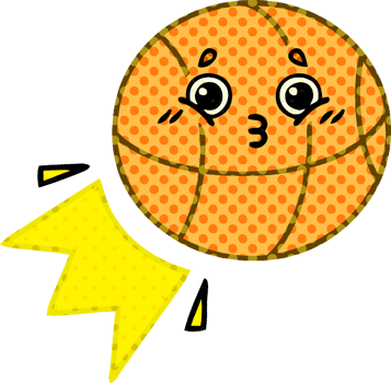 comic book style cartoon of a basketball png