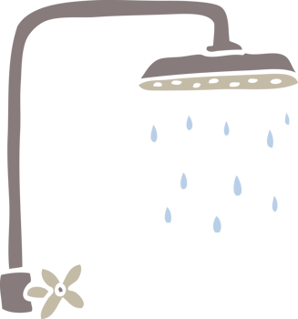 flat color illustration cartoon shower head png