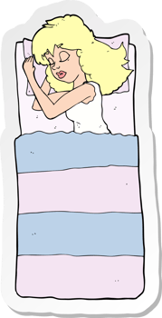 sticker of a cartoon sleeping woman png