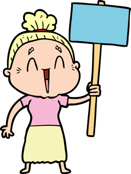cartoon happy old lady png