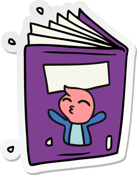 hand drawn sticker cartoon doodle of a magazine png