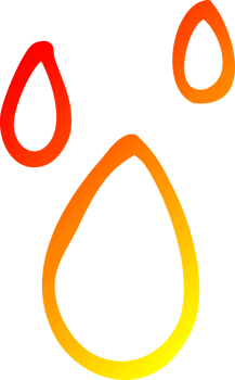 warm gradient line drawing of a cartoon water drips png