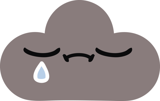 flat color retro cartoon of a storm cloud png