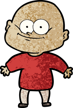 cartoon bald man staring png