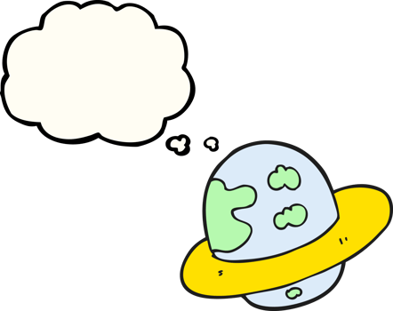 thought bubble cartoon planet png