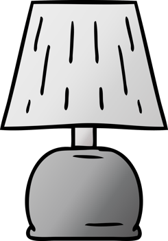 hand drawn gradient cartoon doodle of a bed side lamp png
